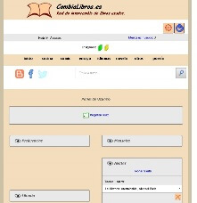 captura: CambiaLibros.es - Página de inicioPanel de control usuario