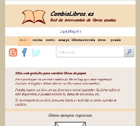 captura: CambiaLibros.es - Página de inicio