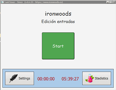 imagen de la pantalla de medición de tiempo de TaskTimer